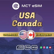 USA+Canada Combo eSIM Unlimited - Receive eSIM QR Code on the same day