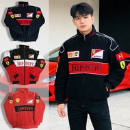 F1 Ferrari Racing Jacket Men Motorcycle Riding Windbreaker Jacket Black Embroidery Bomber Jacket