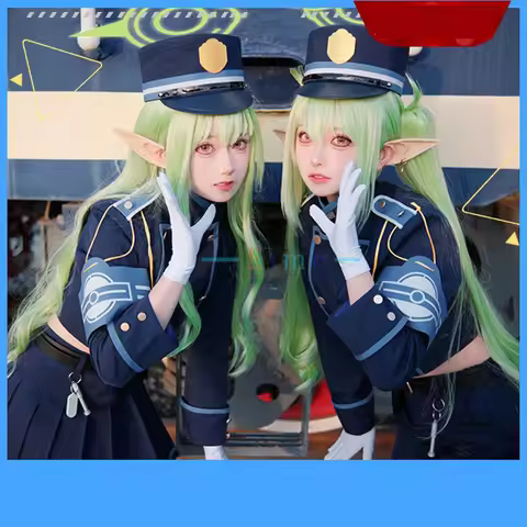 Game Blue Archive Subway Twins Hikari Nozomi Cosplay Costume Party Suit with Hat Bag Halloween Carni