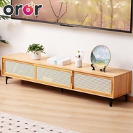 OROR TV Console TV Cabinet Bamboo Storage Drawer Sliding Door Floor Standing Household Modern Simple