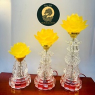 VIET DRAGON lotus altar lamp, high quality yellow light glass body altar lamp