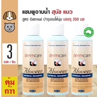 Dermcare Aloveen Shampoo แชมพูสุนัข แชมพูแมว สูตร Oatmeal ลดอาการคัน ช่วยบำรุงขนและผิวหนัง (250 มล./ขวด) x 3 ขวด