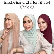 Elastic Band Semi Instant Chiffon Shawl