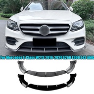 For Mercedes Benz E Class W213 2016-2020 E260 E300 E43 AMG Car Front Bumper Lower Spoiler Diffuser S