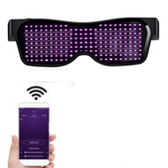 LED Glasses Bluetooth App Control LED Display Smart Glasses USB Rechargeable DIY Funky Glasses for P