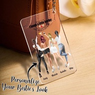 1pc Custom Hand-Drawn Best Friend Acrylic Keychain 5.4x8.6CM - Custom Illustration Keychain Bridesma