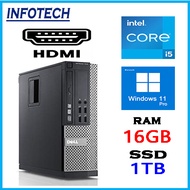 Dell optiplex i5 9th 8th 7th 6th gen , 500GB , 8GB , Intel or Nvidia , W11 DESKTOP PC CPU optional i