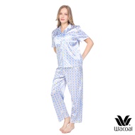Wacoal x Meraki ชุดดนอนกันโป๊ รูปแบบเสื้อแขนสั้น กางเกงขายาว รุ่น WN7D31 (สีฟ้า)