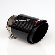 Universal Akrapovic Carbon Fibre Car Exhaust Pipe Muffler Tip Glossy Twill Carbon Fiber Black Coated