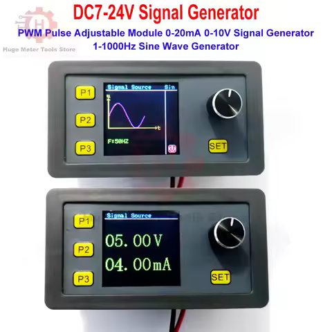 Signal Generator Generator Module DC 7-24V Function Generator PWM Pulse 1-1000Hz Sine Waves 4-20mA A