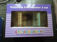 全新 蠟筆小新 金屬杯 一套兩隻