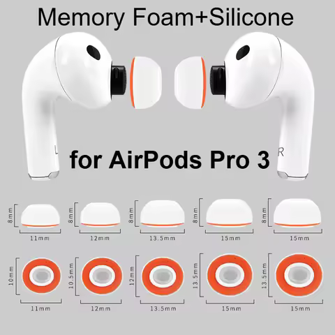 Memory Foam Eartips for AirPods Pro 3 Wireless Bluetooth Earphones Covers Earpads Eartips Silicone w