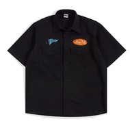 KEMEJA Mnst Workshirt | Short Shirt | Black Black Black | Haruka Haruka