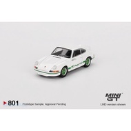 1/64 TSM Models Mini GT Porsche 911 Carrera RS 2.7 Grand Prix White With Green Livery From Mini GT