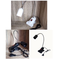 Flexible Clip-on Study Table Lamp, Work Lamp, Reptile Lamp 108H, E27 Fitting (white, black) E27 led 
