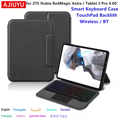 TouchPad Keyboard Case For ZTE Nubia RedMagic Astra 2 /Tablet 5 Pro 9.06 Inch Gaming Tablet Smart Ba