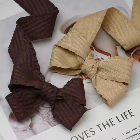 Fashion Twill Edge Ribbons For DIY Christmas Voucher Bows Decoration