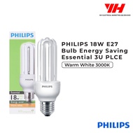 PHILIPS 18W BULB ENERGY SAVING ESSENTIAL 3U PLCE TUBE E27 WARM WHITE - Light Bulb/Mentol Lampu