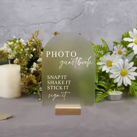 Arch Guest Book Sign, Photo Guestbook Sign, Polaroid Wedding Sign, Guestbook Acrylic Sign, Snap It S