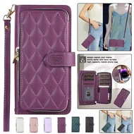 For Samsung Galaxy Z Fold 7 6 5 4 3 Crossbody Leather Zip Wallet Card Case Shockproof Cover