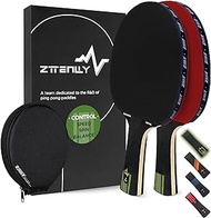ZTTENLLY Ping Pong Paddle with Carbon Technology | Performance-Series,5-ply Finest Blade, Expert Control, Thicker Protector Case | Table Tennis Racket for Professional or Training Play