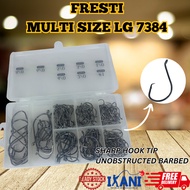 FRESTI LG7384 MULTI SIZE FISHING HOOK WITH BOX BLACK MATA KAIL PANCING PUYU KELI SHARP BARBED HOOK