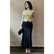 Chân váy lụa dáng dài 2 lớp chân váy lụa mango phom A đuôi cá thời trang dành cho nữ..NIE.WORKSHOP