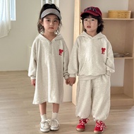 Children Spring Autumn Suits Boys Sports Sweatshirts Baby Girls Dresses Sisters Sisters Spring Cloth