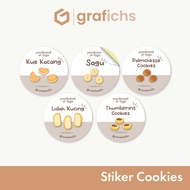 [54 pcs] Stiker Bulat Kue Cookies GISK32 by Grafichs