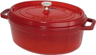 Staub Cast Iron Oval Cocotte, Dutch Oven, 5.75-quart, serves 5-6, Made in France, Cherry