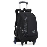 Trolley School Bag 2 or 6 Wheel Boy Girl  Backpack Wheeled Staircase Primary Seondary School Beg Sek