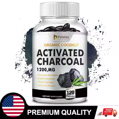Activated Charcoal Capsules - Gut Health, Digestive Health, Bloating & Gas Relief, Detox, Colon Clea