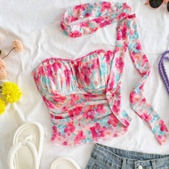 WYWH เสื้อกล้ามสายเดี่ยวคอลูกไม้ดอกไม้โรแมนติกแต่งระบายผ้าตาข่ายสำหรับทริปพักผ่อน