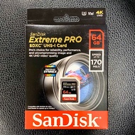 SanDisk Extreme Pro SD Card 64 GB ความเร็ว Read 170MB/s  write 90MB/s  เร็วสุดๆ ถูกที่สุด ( SDXC ) (SDSDXXY-064G-GN4IN) ( No.19 )