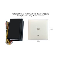 Wireless Push Button switch with Portable Receiver 433MHz set for Autogate Door Access Alarm Panic S