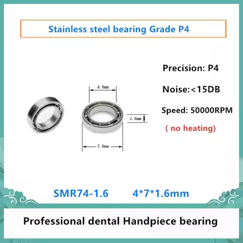 20pcs Dental Handpiece bearing SMR74 4x7x1.6 mm P4 stainless steel bearing for WH Sirona Bending mac