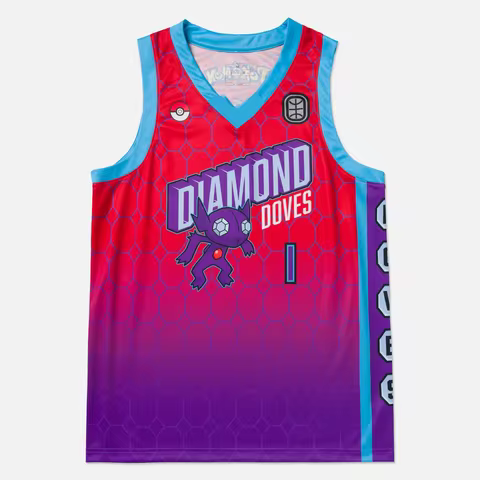 Pokemon DIAMOND DOVES Basketball jersey Sableye Graphic T-shirt Summer Sports Men's T-Shirt Kid's Cl