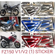 FZ150i V1 V2 BODY COVER STICKER STRIPE COVER SET (1) (2007-2013)BLUE BLACK RED
