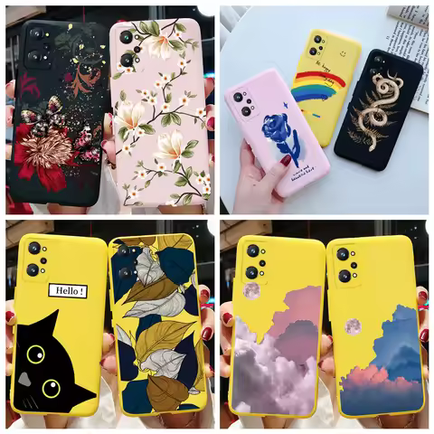 For Realme GT Neo 3T Case Realme GT Neo 2 GT2 Cover Rainbow Flower Soft Silicone Protective Phone Bu