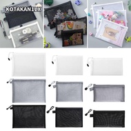 KOTAKAN1LX Pen Bag, A4 A5 A6 Transparent Mesh File Bag,  Nylon Puzzle Storage Bag Office