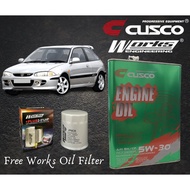 PROTON SATRIA 1998-2006 CUSCO JAPAN FULLY SYNTHETIC ENGINE OIL 5W30 SN/CF ACEA FREE WORKS ENGINEERING OIL FILTER
