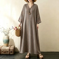 New Design Muslimah Set | Indian Kurta V-neck 3/4 Sleeve | Loose Straight Cut | Flower Pattern | Ele
