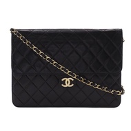 【日本直送】香奈兒 CHANEL 鏈條肩背包 經典款 羊皮 黑色 女性【二手】