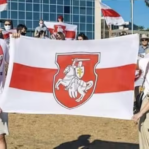 FLAGLINK Belarus White Knight Flag 90x150cm Polyester Belarusian Ensign With Coat Of Arms Flag For D