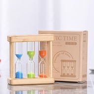 Yellow Glass Hourglass Set, 1/3/5 Min Sand Timer, 9*3*9.5cm, 90g 