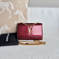 YSL 漆皮亮紅色Kate小號 20*13.5*5 98新配件塵袋