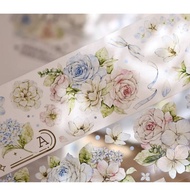 Xiaobaijia Cultural Creative~Sweet Dream Blue Retro Pink Blue Large Small Flower Handbook Washi tape