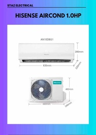 HISENSE AIR COND 1.0HP NON INVERTER