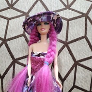 Pink Barbie Kids Toy, Long Hair with Hat, Preloved or Second Hand