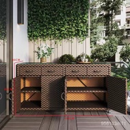 QM🌹Customized Balcony Locker Rattan Outdoor Storage Cabinet Simple Doorway Shoe Cabinet Iron Net Red Sundries Cabinet St